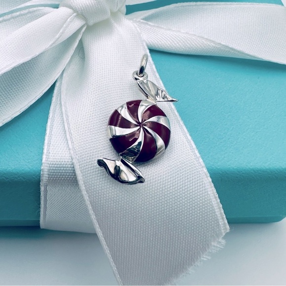 RARE Tiffany & Co. Red Enamel Bon Bon Candy Charm Pendant with Packaging - Picture 4 of 8